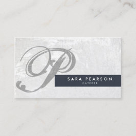 Caterer Subtle Grunge Monogram Business Card Visitenkarte