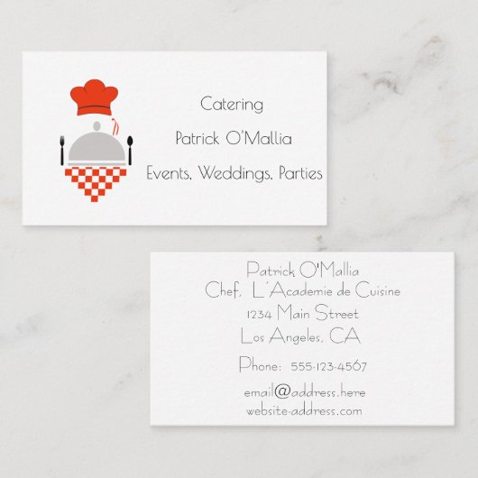 Caterer-Visitenkarte Visitenkarte (Vorne/Hinten)