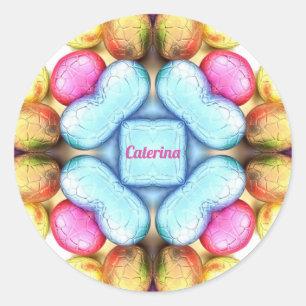 CATERINA ~EASTER ~ Hübsche Ostereier ~ Runder Aufkleber