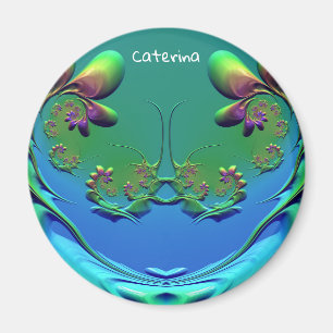 CATERINA ~ Fraktal Personalisierte Miniatur-Rose Magnet