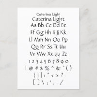 Caterina Light - Zazzle Schriftart Sampler Sheet