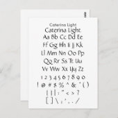 Caterina Light - Zazzle Schriftart Sampler Sheet Postkarte (Vorne/Hinten)