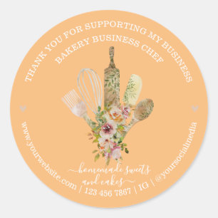 Catering Bäckerei Koch Rustikale Eukalyptus Muster Runder Aufkleber