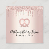 Catering Bäckerei Konditorei Koch Rose Gold Glitze Quadratische Visitenkarte (Vorderseite)