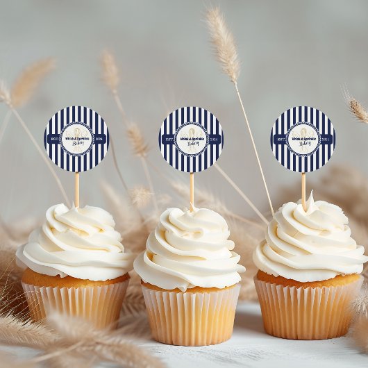 Catering-Bäckerei-Label für Navy & Gold Whisky-Koc Runder Aufkleber