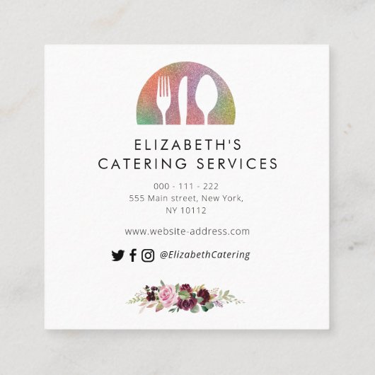 Catering Blumenlogo Visitenkarte (Rückseite)