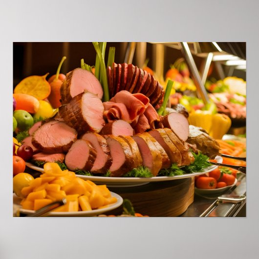 Catering-Buffet im Restaurant Poster (Vorne)