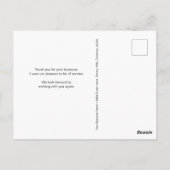 Catering Business Customizable Food Industry Postkarte (Rückseite)