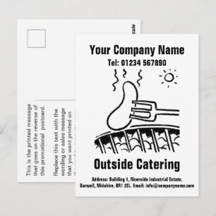 Catering-Cartoon-Design zur Personalisierung Postkarte
