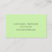 Catering des Spruchwassers und Fruchternährungsper Visitenkarte (Rückseite)