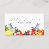 Catering des Spruchwassers und Fruchternährungsper Visitenkarte (Vorderseite)