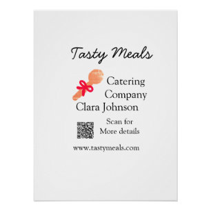 Catering-Dienstleistungen Name QR-Code Website Bäc Poster