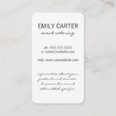 Catering Events Restaurant Visitenkarte (Rückseite)