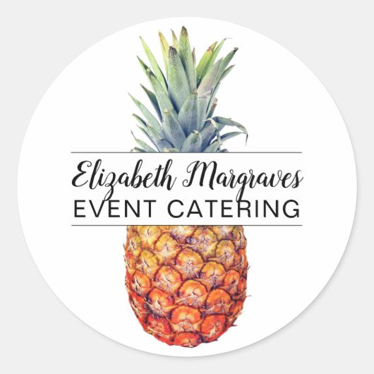 Catering für Ananas Runder Aufkleber (Vorderseite)