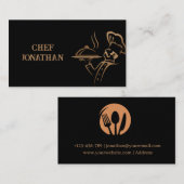 Catering für den persönlichen Koch von Gold und Bl Visitenkarte (Vorne/Hinten)