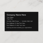 Catering-Geschäfts-Karten Visitenkarte (Rückseite)