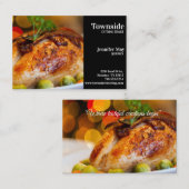 Catering Grillhühnchen schwarz Visitenkarte (Vorne/Hinten)