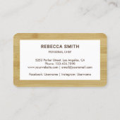 Catering Holzbamboo Cutting Break Garni Kulinarisc Visitenkarte (Rückseite)