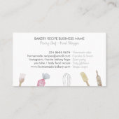 Catering Koch Aquarellfarben Backhilfsmittel Bäcke Visitenkarte (Rückseite)