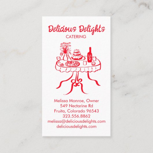 Catering Koch Event Planning Food Prep CUSTOM QR Visitenkarte (Vorderseite)