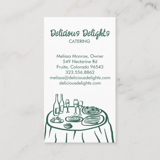 Catering Koch Event Planning Food Prep CUSTOM QR Visitenkarte (Vorderseite)