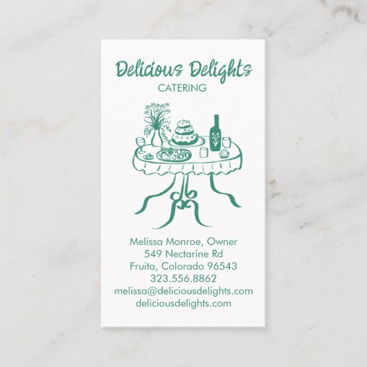 Catering Koch Event Planning Food Prep CUSTOM Visitenkarte (Vorderseite)