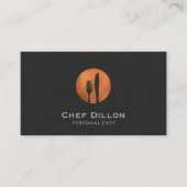 Catering Koch Kupfergabel und Messer Schwarz Visitenkarte (Vorderseite)