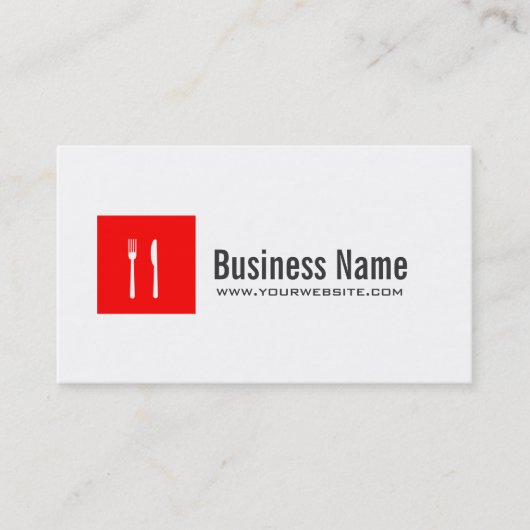 Catering Koch Moderne Rote Box Schlicht Visitenkarte (Vorderseite)