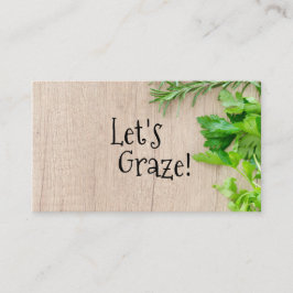 Catering Koch Weideplatine aus Holz Visitenkarte