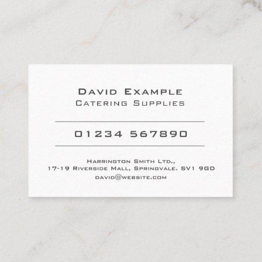 Catering liefert mit dem Foto des Inhabers Visitenkarte (Rückseite)