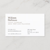 Catering-Logo für die Druckbildschirmseite des Art Visitenkarte (Rückseite)