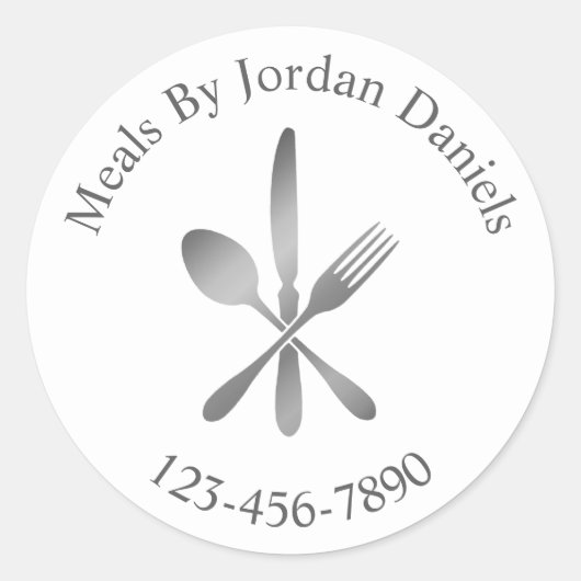 Catering Meal Prep Personal Koch Business Label Runder Aufkleber (Vorderseite)