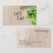 Catering mit holzfarbenem Koch Visitenkarte (Vorne/Hinten)