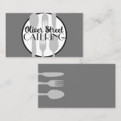 Catering oder Café kühl, modern und schick grau un Visitenkarte (Vorne/Hinten)