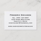 Catering oder Veranstaltungsplanung für den Koch Visitenkarte (Rückseite)