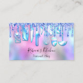 Catering Personal Koch Kitchen Knifes Blue Pink Visitenkarte (Vorderseite)