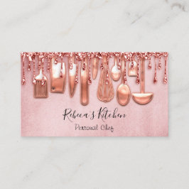 Catering Personal Koch Kitchen Knifes Rose Rosa Visitenkarte