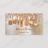 Catering Personal Koch Kitchenknifes Rose Gold Visitenkarte (Vorderseite)