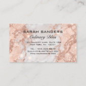 Catering Personal Koch Küche Gold Pink Visitenkarte (Rückseite)