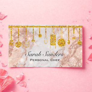Catering Personal Koch Küche Gold Pink Visitenkarte