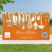 Catering Personal Koch Küche Gold Qr Logo Orange Banner (Außenbereich)
