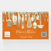 Catering Personal Koch Küche Gold Qr Logo Orange Banner (Horizontal)