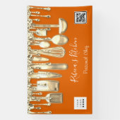 Catering Personal Koch Küche Gold Qr Logo Orange Banner (Vertikal)