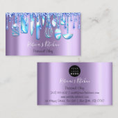 Catering Personal Koch Küche Lila Blue Tropfen Visitenkarte (Vorne/Hinten)