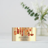 Catering Personal Koch Restaurant Gold Red Visitenkarte (Stehend Vorderseite)