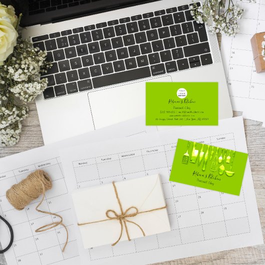 Catering Personal Koch Restaurant Green Lemon Visitenkarte