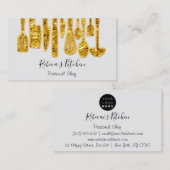 Catering Personal Koch Restaurant Küche Gold Visitenkarte (Vorne/Hinten)