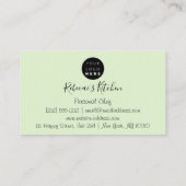 Catering Personal Koch Restaurant Küche Grün Visitenkarte (Rückseite)