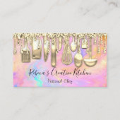 Catering Personal Koch Restaurant QR Code Rosa Visitenkarte (Vorderseite)