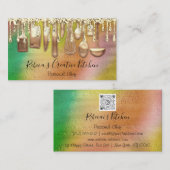 Catering Personal Koch Restaurant QR Code Tropfen Visitenkarte (Vorne/Hinten)